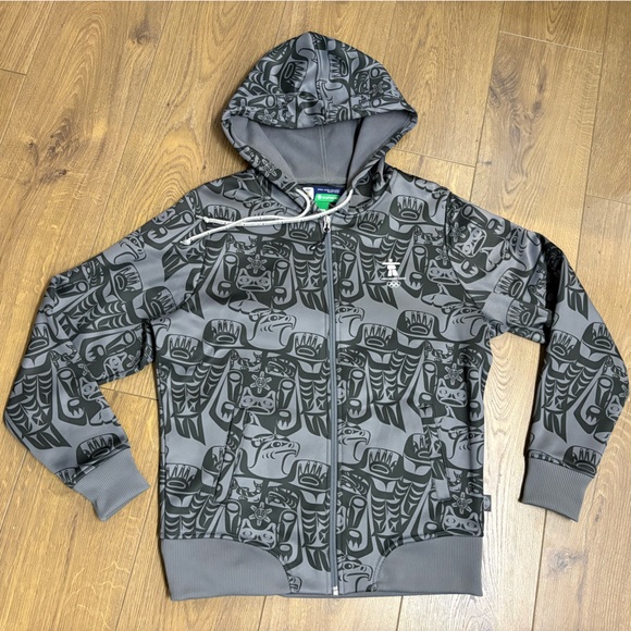 Sunice Vancouver Olympics 2010 Adult XL Black Hoodie Hooded Jacket Indigenous - Picture 1 of 8